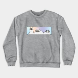 Trio of cats, illustration Crewneck Sweatshirt